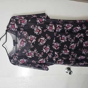 Lane Bryant Black Floral Tunic